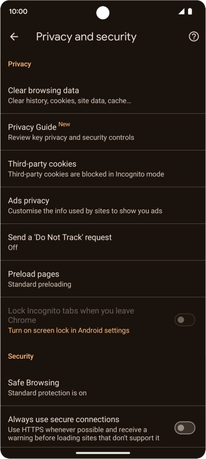 Press Clear browsing data. Press Clear browsing data.