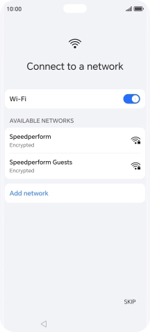 Press the required Wi-Fi network.