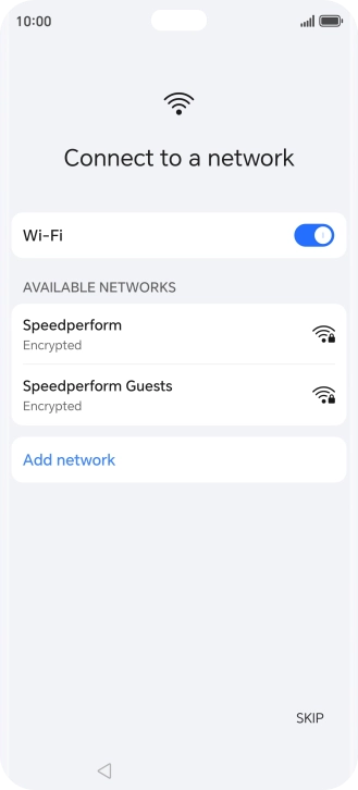 Press the required Wi-Fi network.