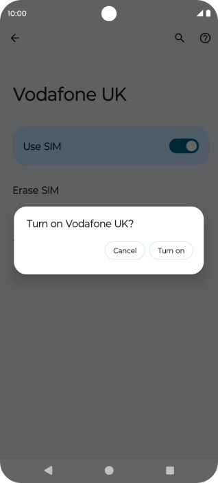 Press Turn on. Press Turn on.