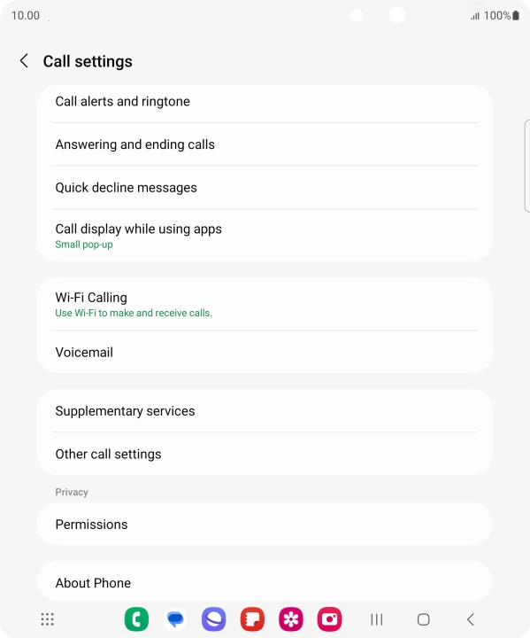 Press Supplementary services.