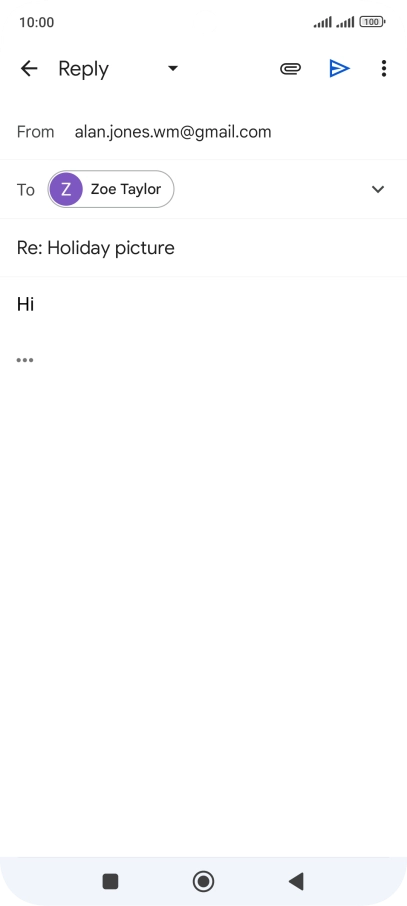 Write the required text and press the send icon.