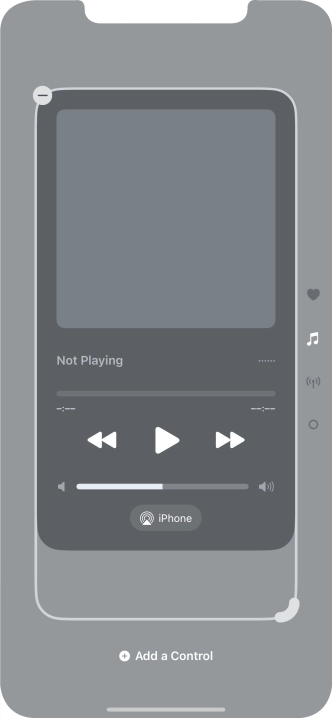 Press the remove icon on the required Control Centre page to remove it from Control Centre.