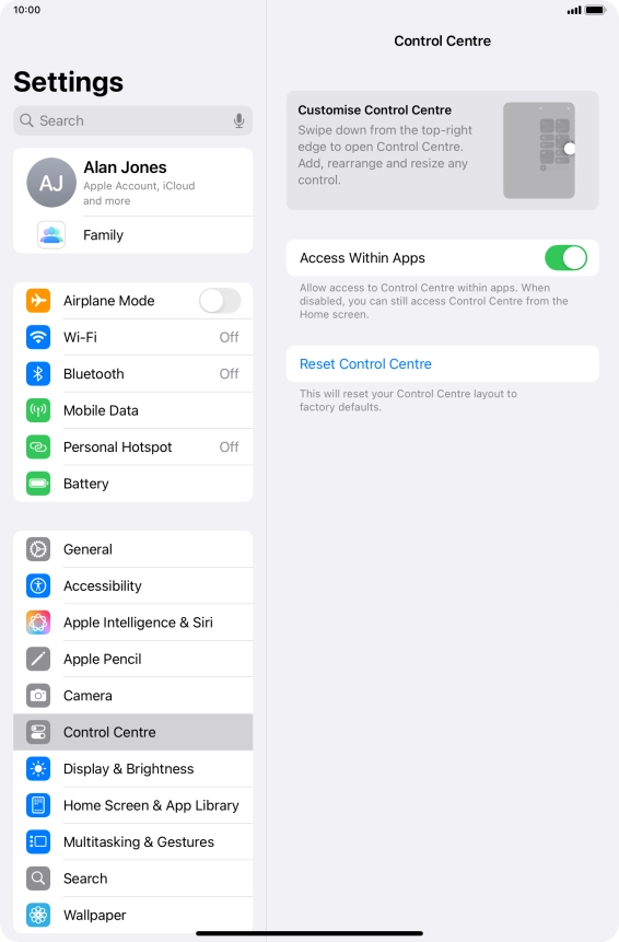 Press the indicator next to 
