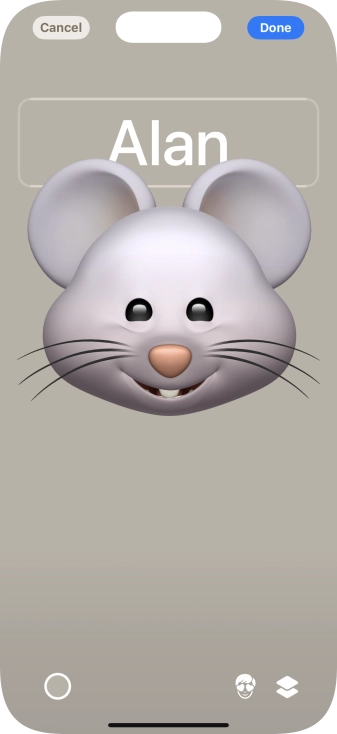 Press the name field and follow the instructions on the screen to select the required font and colour for your name on the Contact Poster.