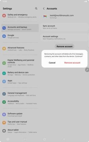 Press Remove account.