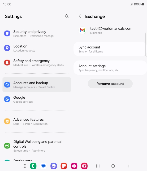 Press Account settings.