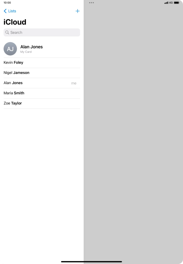 Press the required contact.