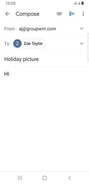 Press the attachment icon. Press the attachment icon.