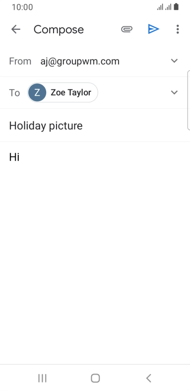Press the attachment icon. Press the attachment icon.