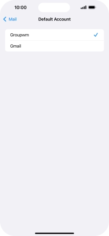Press the required email account to select the email account as your default account.