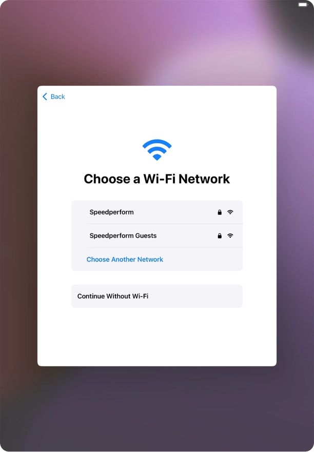 Press the required Wi-Fi network.
