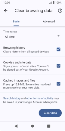 Press the fields next to the required data types.