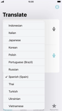 Press the required target language.
