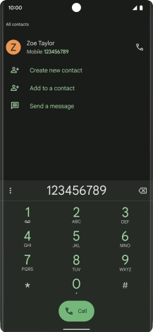 Key in the required number and press the call icon.