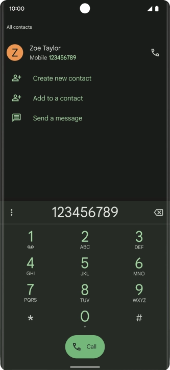 Key in the required number and press the call icon.