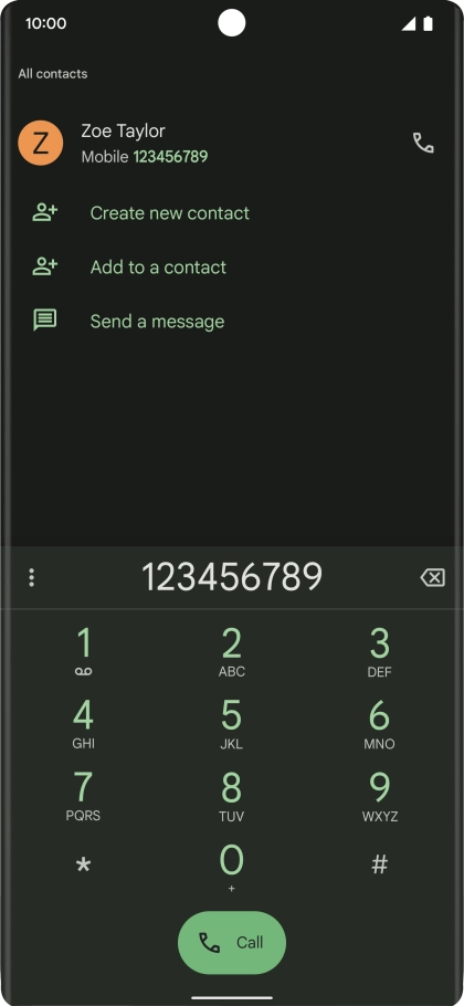 Key in the required number and press the call icon.