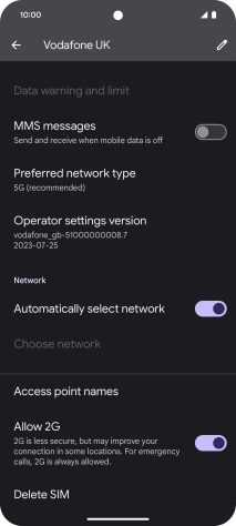 Press Delete SIM and follow the instructions on the screen to delete your eSIM.