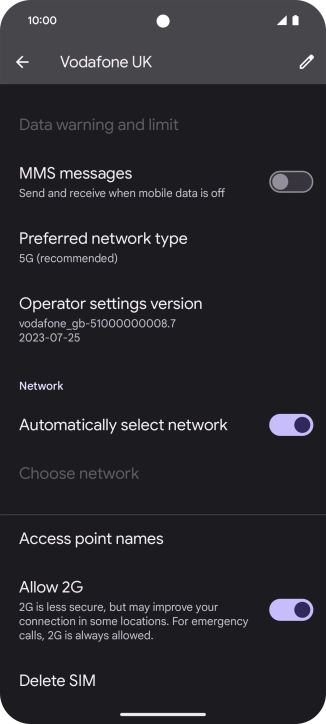 Press Delete SIM and follow the instructions on the screen to delete your eSIM.