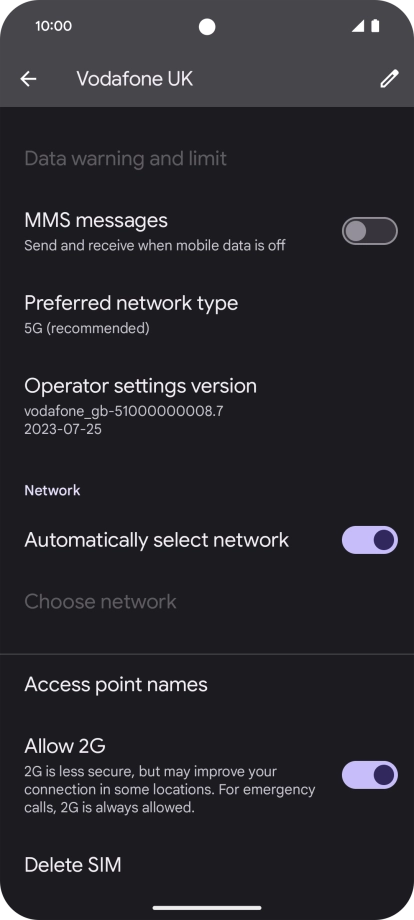 Press Delete SIM and follow the instructions on the screen to delete your eSIM.