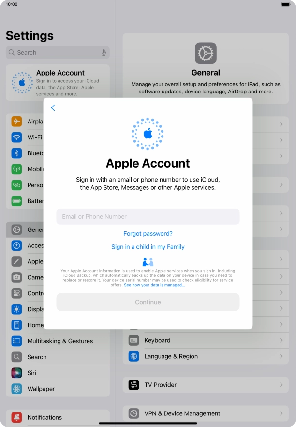 Press Email or Phone Number and key in the username for your Apple ID.