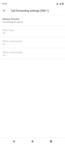Press the required divert type.