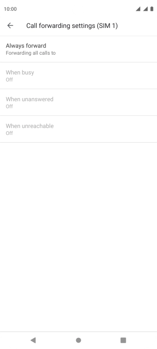 Press the required divert type.