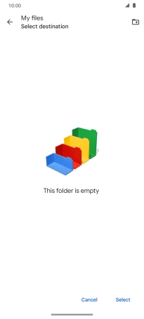 To create a new folder, press the new folder icon and follow the instructions on the screen to create a new folder.