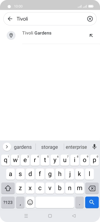 Press the required destination.