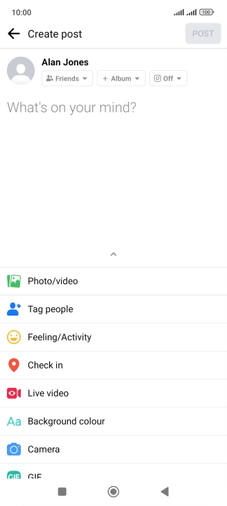 Press the text input field.
