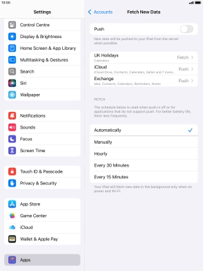 If you turn off the function, press the required setting.