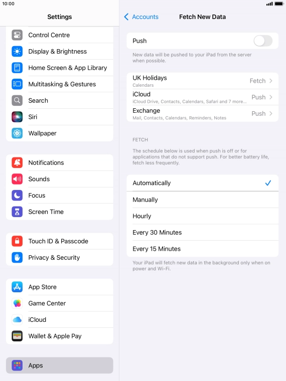 If you turn off the function, press the required setting.