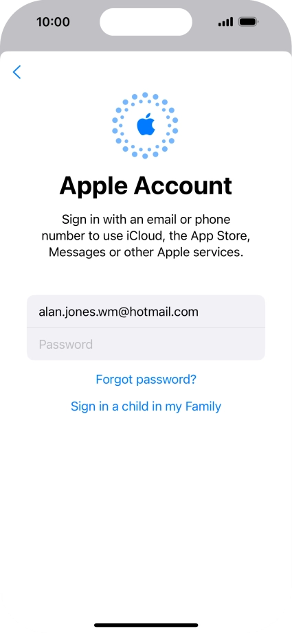 Press Password and key in the password for your Apple ID. Press Password and key in the password for your Apple ID.