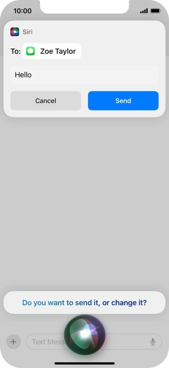 If an application is open on your phone, such as a Messages, you can also use the functions available here, e.g.: REPLY [text].