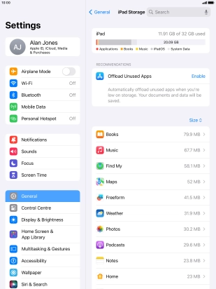 Press the required app.