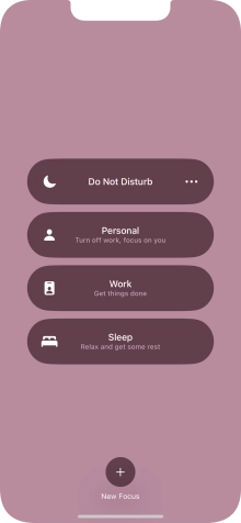 Press the required focus mode to activate or deactivate it immediately.