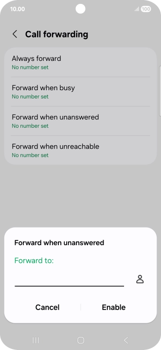 Key in +447836121121 and press Enable.