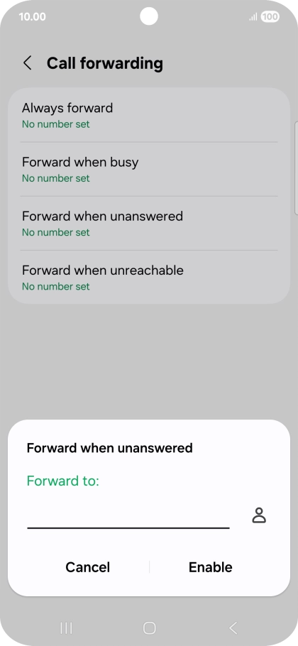 Key in +447836121121 and press Enable.