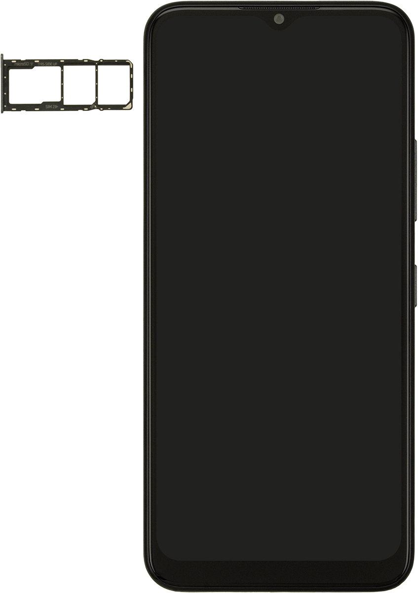 Turn your SIM so the angled corner of the SIM matches the angled corner of the first SIM holder and place your SIM in the SIM holder.