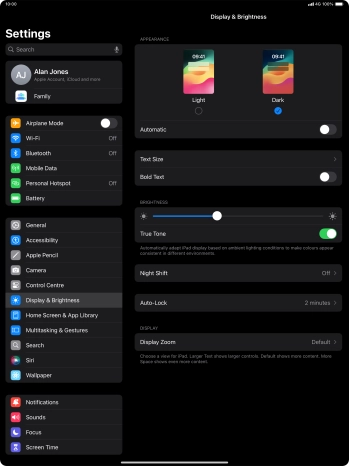 Press the indicator next to 