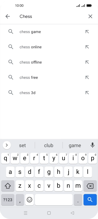Key in the name or subject of the required app and press the search icon.