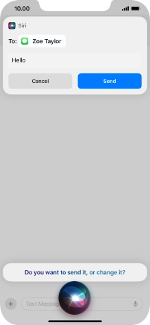 If an application is open on your phone, such as a Messages, you can also use the functions available here, e.g.: REPLY [text].