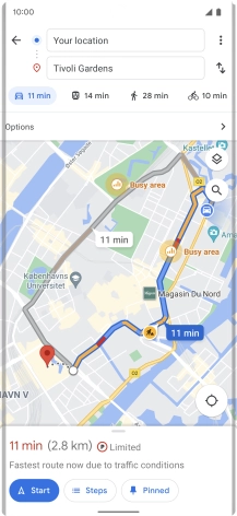 Press the required mode of transportation.