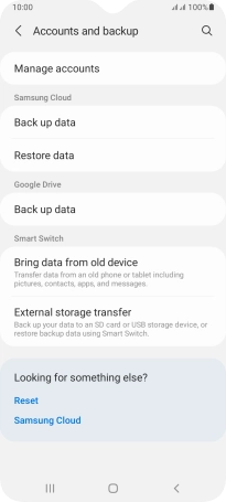 Press Manage accounts.