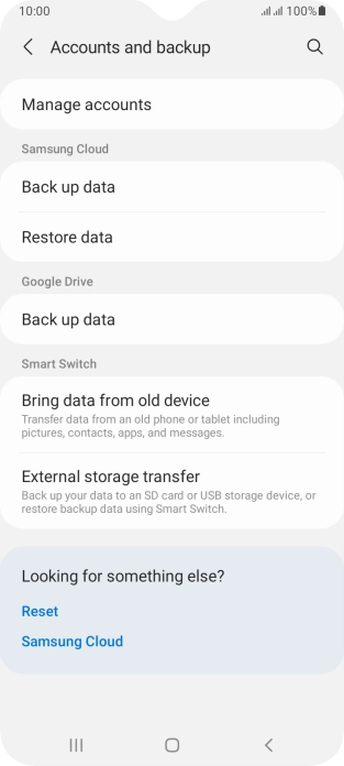 Press Manage accounts.