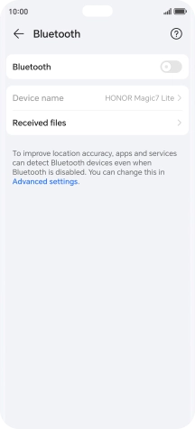 Press the indicator next to 