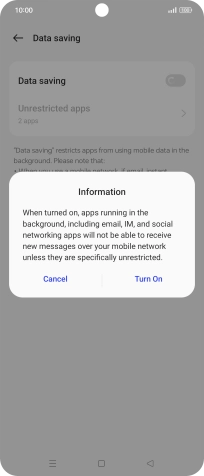 If you turn on the function, press Turn On. If you turn on the function, press Turn On.