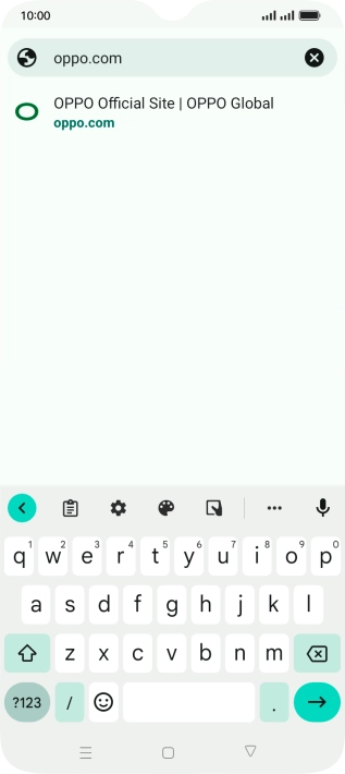 Key in the address of the required web page and press arrow right.