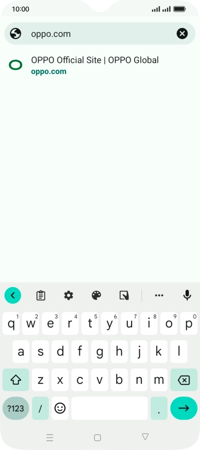 Key in the address of the required web page and press arrow right.