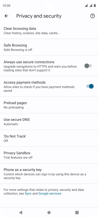 Press Clear browsing data. Press Clear browsing data.